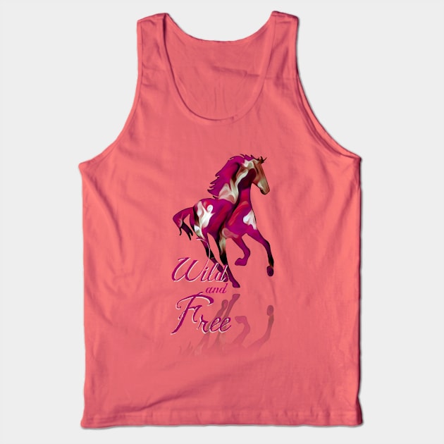 Wild and Free Horse Design Tank Top by AlondraHanley